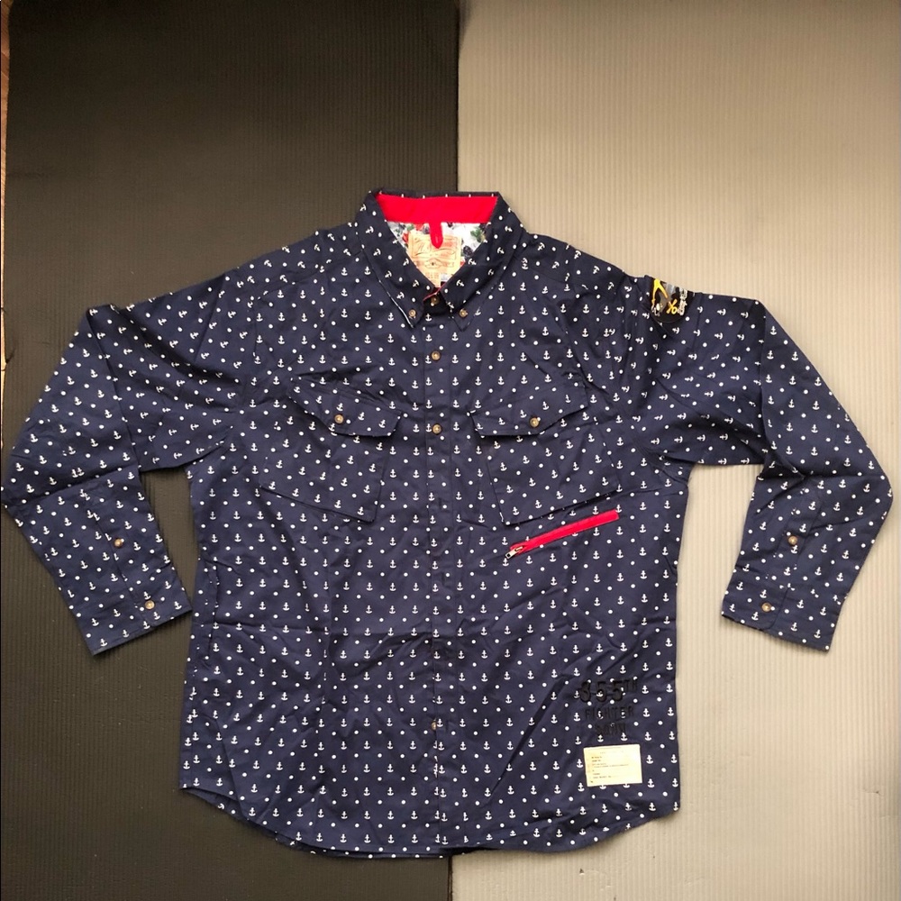 Hawke & Dumar 3XL anchor print button up shirt